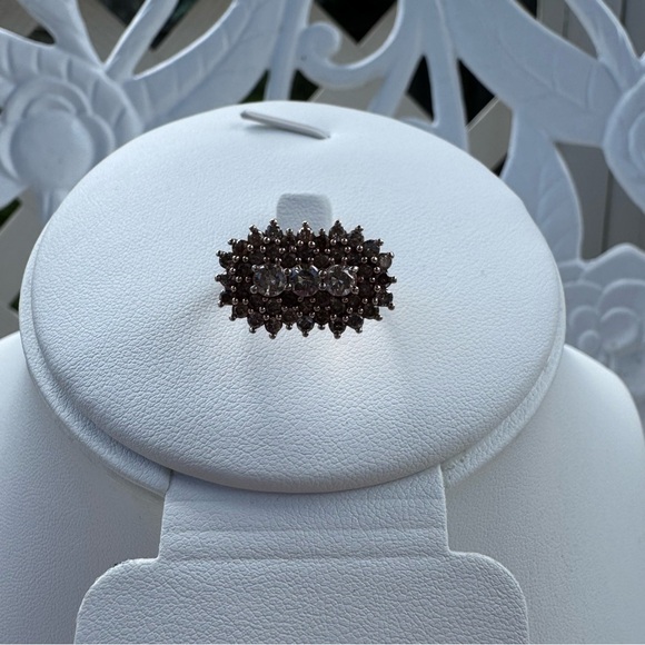 1.5 TKW Champagne Diamond ring size 7 rose gold over sterling silver - Picture 2 of 5